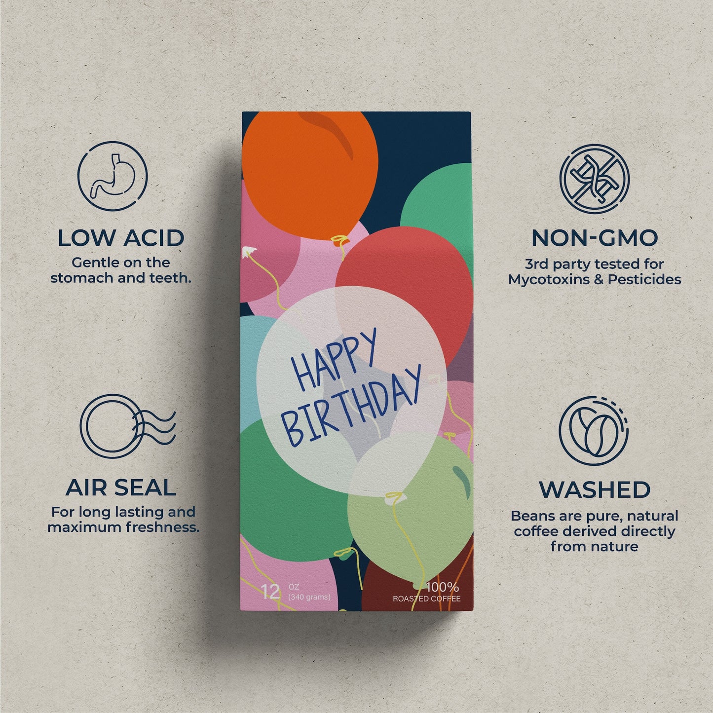 Happy Birthday Balloons Coffee Bag